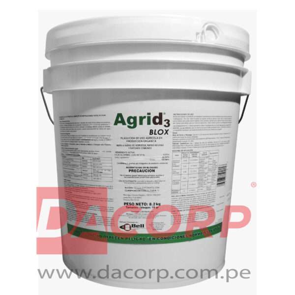 AGRID3 BLOX-COLECALCIFEROL D3-BALDE POR 8.2 KG-RODENTICIDA ORGANICO