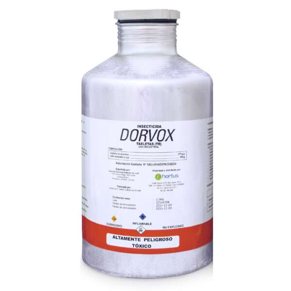 DORVOX - INSECTICIDA FUMIGANTE  - FRASCO X 500 TABLETAS (Tabletas solidas generadoras de fosfina - Fosfuro de aluminio al 57% )