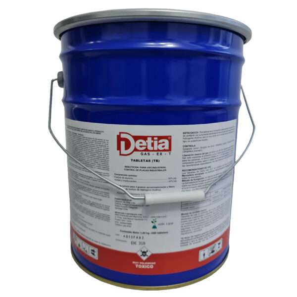 DETIA GAS LATA POR 12 KG (08 Bolsas de 500 Tabletas) / INSECTICIDA - ACARICIDA FUMIGANTE   / Generador de fosfuro de hidrógeno (fosfina) - Imagen 2
